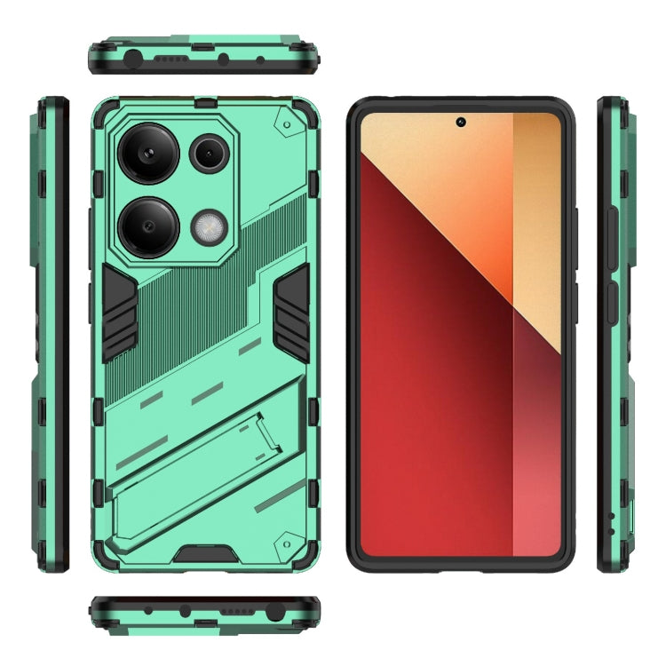 For Xiaomi Redmi Note 13 Pro 4G Global Punk Armor 2 in 1 PC + TPU Phone Case with Holder(Green) - Note 13 Pro Cases by PMC TechLife | Online Shopping South Africa | PMC TechLife | Buy Now Pay Later Mobicred