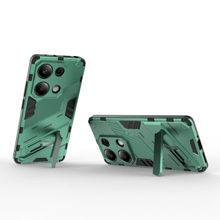 For Xiaomi Redmi Note 13 Pro 4G Global Punk Armor 2 in 1 PC + TPU Phone Case with Holder(Green) - Note 13 Pro Cases by PMC TechLife | Online Shopping South Africa | PMC TechLife | Buy Now Pay Later Mobicred