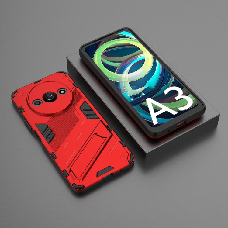 For Xiaomi Redmi A3 4G Global Punk Armor 2 in 1 PC + TPU Phone Case with Holder(Red) - Xiaomi Cases by PMC TechLife | Online Shopping South Africa | PMC TechLife | Buy Now Pay Later Mobicred
