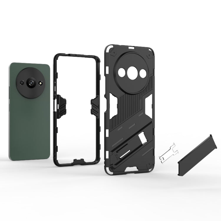 For Xiaomi Redmi A3 4G Global Punk Armor 2 in 1 PC + TPU Phone Case with Holder(Red) - Xiaomi Cases by PMC TechLife | Online Shopping South Africa | PMC TechLife | Buy Now Pay Later Mobicred