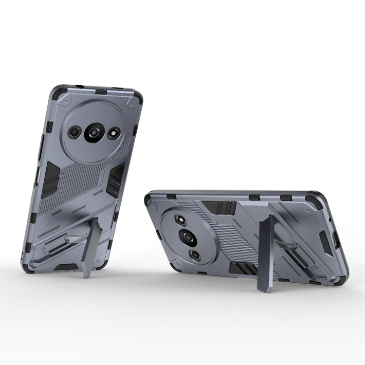 For Xiaomi Redmi A3 4G Global Punk Armor 2 in 1 PC + TPU Phone Case with Holder(Grey) - Xiaomi Cases by PMC TechLife | Online Shopping South Africa | PMC TechLife | Buy Now Pay Later Mobicred