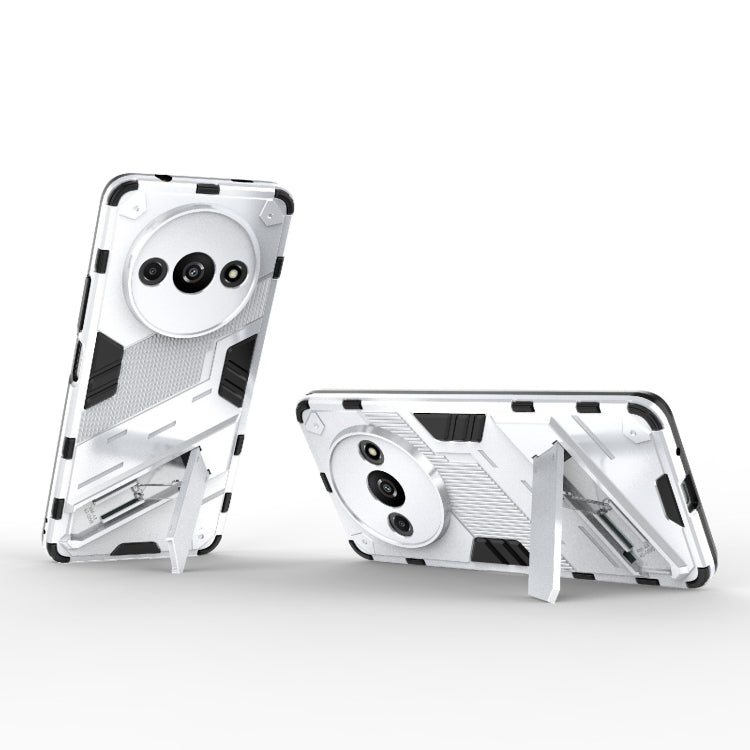 For Xiaomi Redmi A3 4G Global Punk Armor 2 in 1 PC + TPU Phone Case with Holder(White) - Xiaomi Cases by PMC TechLife | Online Shopping South Africa | PMC TechLife | Buy Now Pay Later Mobicred
