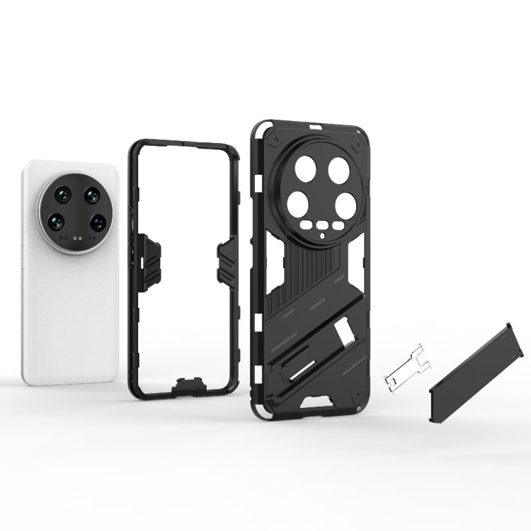 For Xiaomi 14 Ultra 5G Punk Armor 2 in 1 PC + TPU Phone Case with Holder(Black) - 14 Ultra Cases by PMC TechLife | Online Shopping South Africa | PMC TechLife | Buy Now Pay Later Mobicred