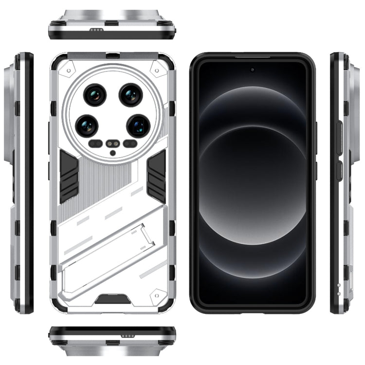 For Xiaomi 14 Ultra 5G Punk Armor 2 in 1 PC + TPU Phone Case with Holder(White) - 14 Ultra Cases by PMC TechLife | Online Shopping South Africa | PMC TechLife | Buy Now Pay Later Mobicred