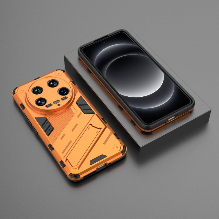 For Xiaomi 14 Ultra 5G Punk Armor 2 in 1 PC + TPU Phone Case with Holder(Orange) - 14 Ultra Cases by PMC TechLife | Online Shopping South Africa | PMC TechLife | Buy Now Pay Later Mobicred