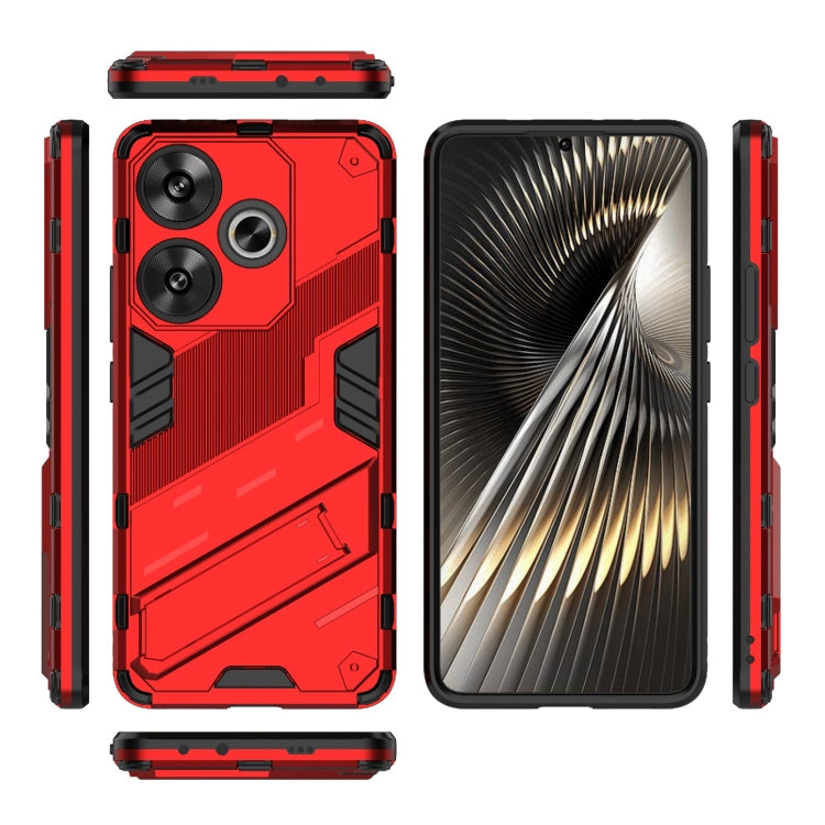 For Xiaomi Redmi Turbo 3 5G Punk Armor 2 in 1 PC + TPU Phone Case with Holder(Red) - Xiaomi Cases by PMC TechLife | Online Shopping South Africa | PMC TechLife | Buy Now Pay Later Mobicred