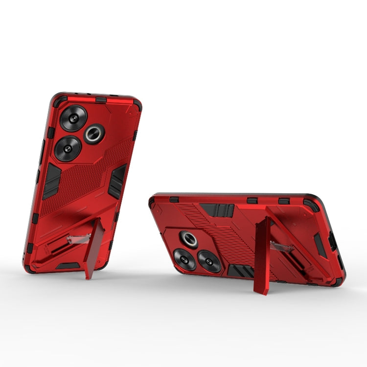 For Xiaomi Redmi Turbo 3 5G Punk Armor 2 in 1 PC + TPU Phone Case with Holder(Red) - Xiaomi Cases by PMC TechLife | Online Shopping South Africa | PMC TechLife | Buy Now Pay Later Mobicred