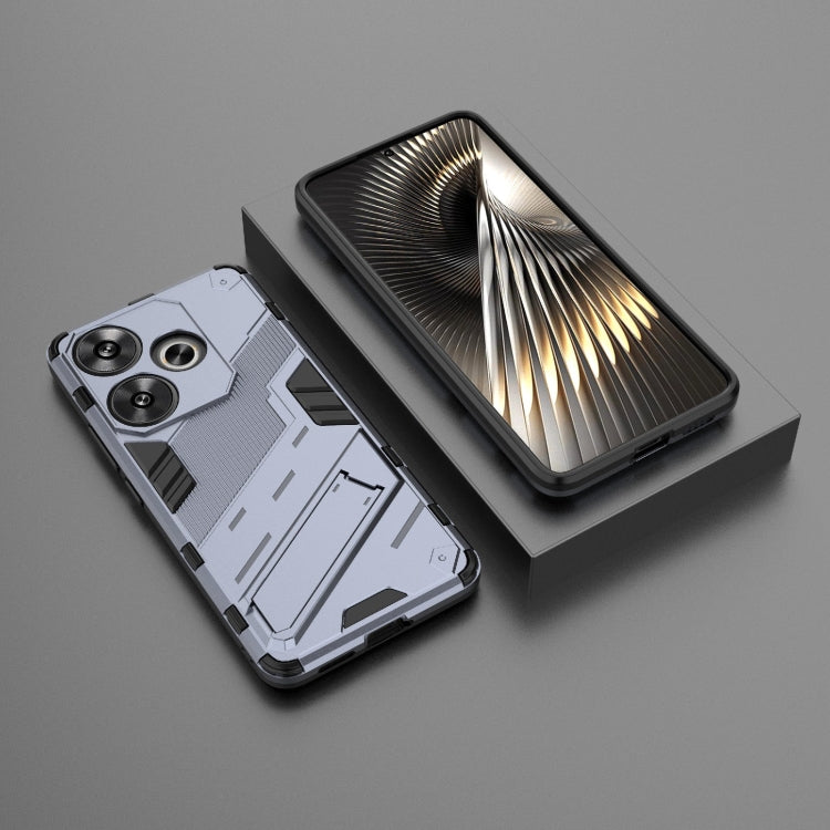 For Xiaomi Redmi Turbo 3 5G Punk Armor 2 in 1 PC + TPU Phone Case with Holder(Grey) - Xiaomi Cases by PMC TechLife | Online Shopping South Africa | PMC TechLife | Buy Now Pay Later Mobicred