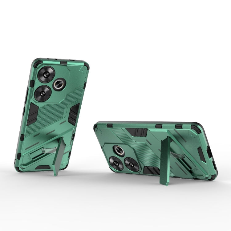 For Xiaomi Redmi Turbo 3 5G Punk Armor 2 in 1 PC + TPU Phone Case with Holder(Green) - Xiaomi Cases by PMC TechLife | Online Shopping South Africa | PMC TechLife | Buy Now Pay Later Mobicred
