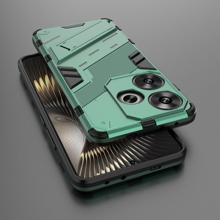 For Xiaomi Redmi Turbo 3 5G Punk Armor 2 in 1 PC + TPU Phone Case with Holder(Green) - Xiaomi Cases by PMC TechLife | Online Shopping South Africa | PMC TechLife | Buy Now Pay Later Mobicred
