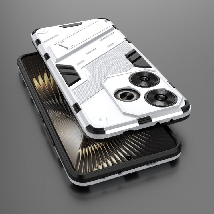 For Xiaomi Redmi Turbo 3 5G Punk Armor 2 in 1 PC + TPU Phone Case with Holder(White) - Xiaomi Cases by PMC TechLife | Online Shopping South Africa | PMC TechLife | Buy Now Pay Later Mobicred