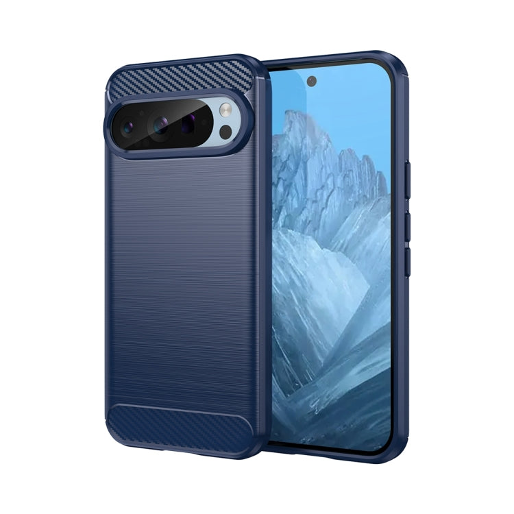 For Google Pixel 9 Pro 5G Carbon Fiber Brushed Texture TPU Phone Case(Blue) - Google Cases by PMC TechLife | Online Shopping South Africa | PMC TechLife | Buy Now Pay Later Mobicred