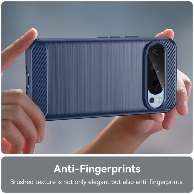 For Google Pixel 9 Pro 5G Carbon Fiber Brushed Texture TPU Phone Case(Blue) - Google Cases by PMC TechLife | Online Shopping South Africa | PMC TechLife | Buy Now Pay Later Mobicred