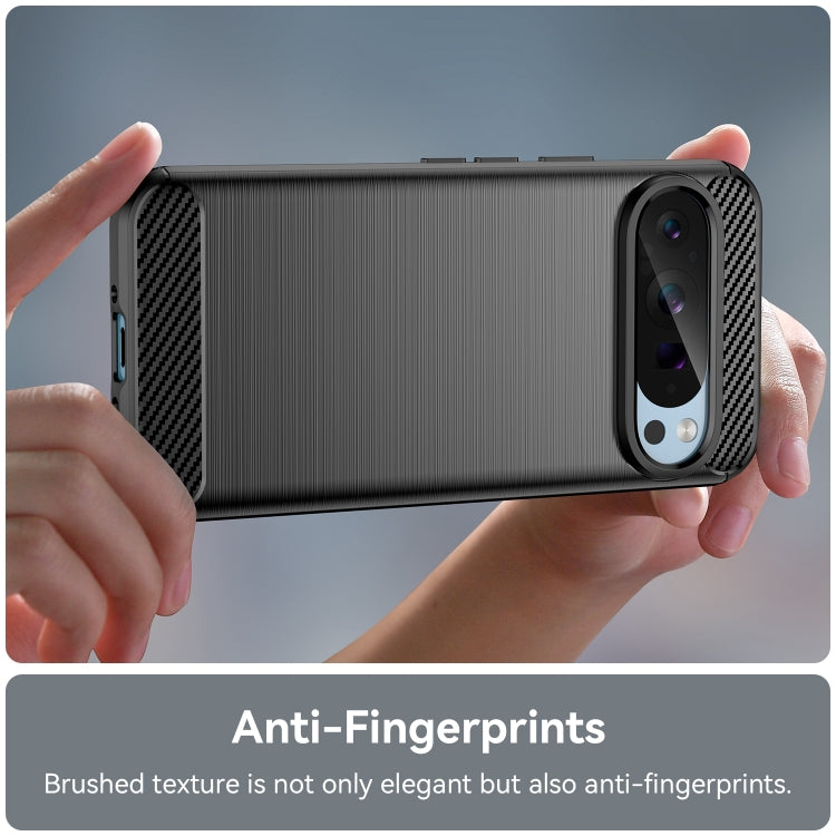For Google Pixel 9 Carbon Fiber Brushed Texture TPU Phone Case(Black) - Google Cases by PMC TechLife | Online Shopping South Africa | PMC TechLife | Buy Now Pay Later Mobicred