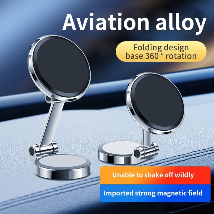 ZF016 Magnetic Alloy Foldable Car Dashboard Phone Holder(Silver) - Car Holders by PMC TechLife | Online Shopping South Africa | PMC TechLife | Buy Now Pay Later Mobicred