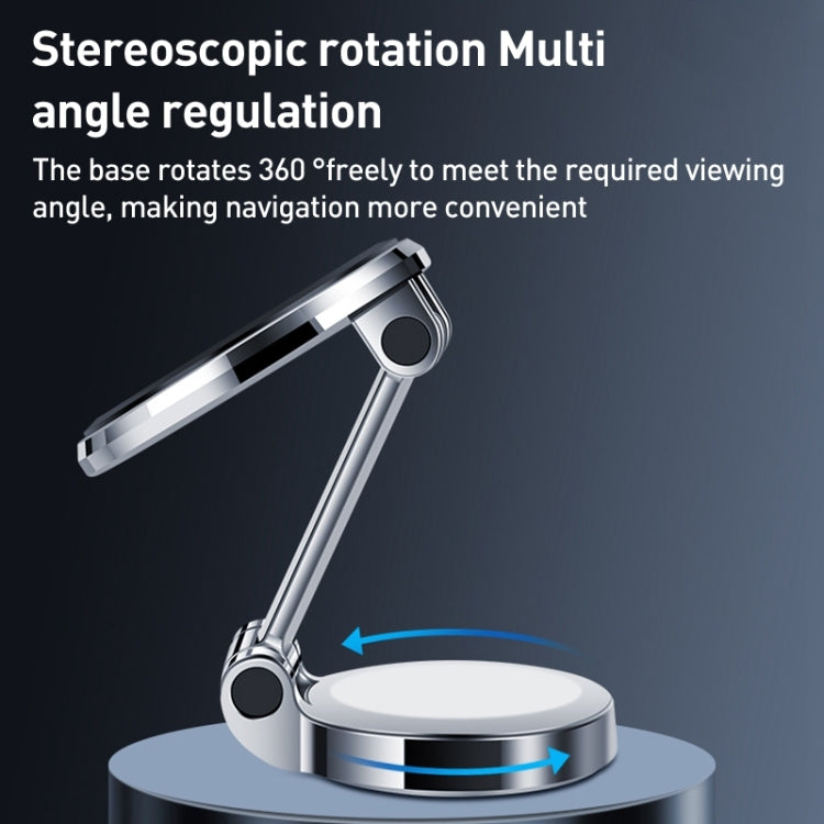 ZF016 Magnetic Alloy Foldable Car Dashboard Phone Holder(Silver) - Car Holders by PMC TechLife | Online Shopping South Africa | PMC TechLife | Buy Now Pay Later Mobicred