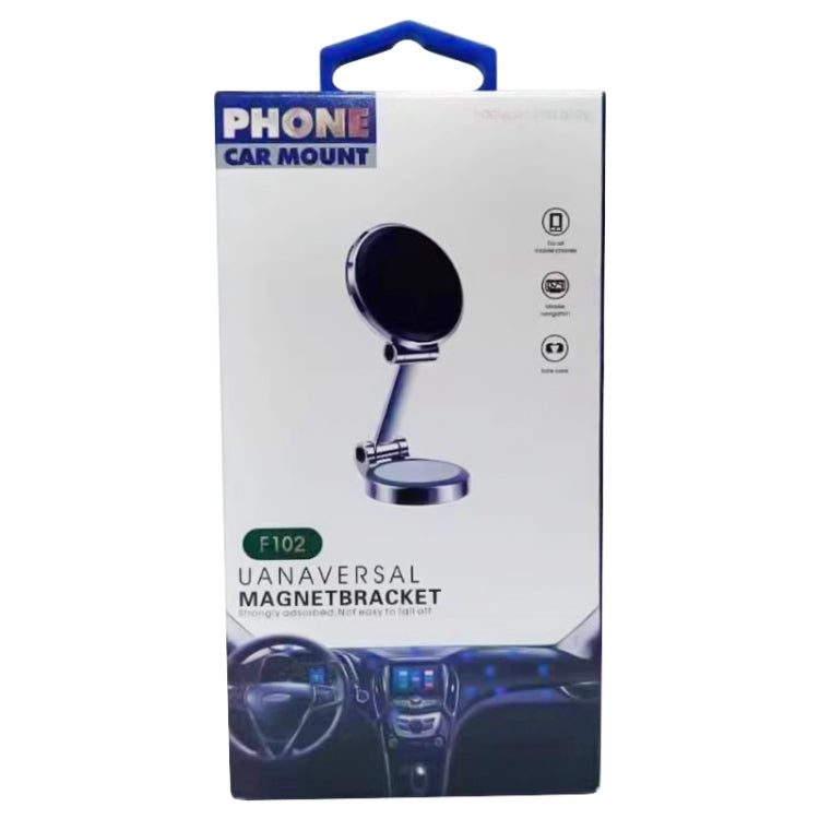 ZF016 Magnetic Alloy Foldable Car Dashboard Phone Holder(Silver) - Car Holders by PMC TechLife | Online Shopping South Africa | PMC TechLife | Buy Now Pay Later Mobicred