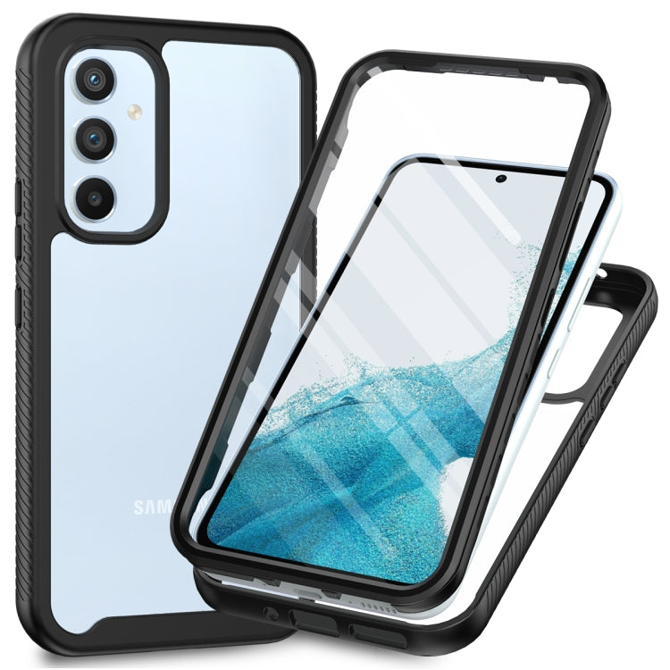 For Samsung Galaxy A54 5G Two-layer Integrated Transparent TPU + PC + PET Protective Phone Case(Black) - Galaxy Phone Cases by PMC TechLife | Online Shopping South Africa | PMC TechLife