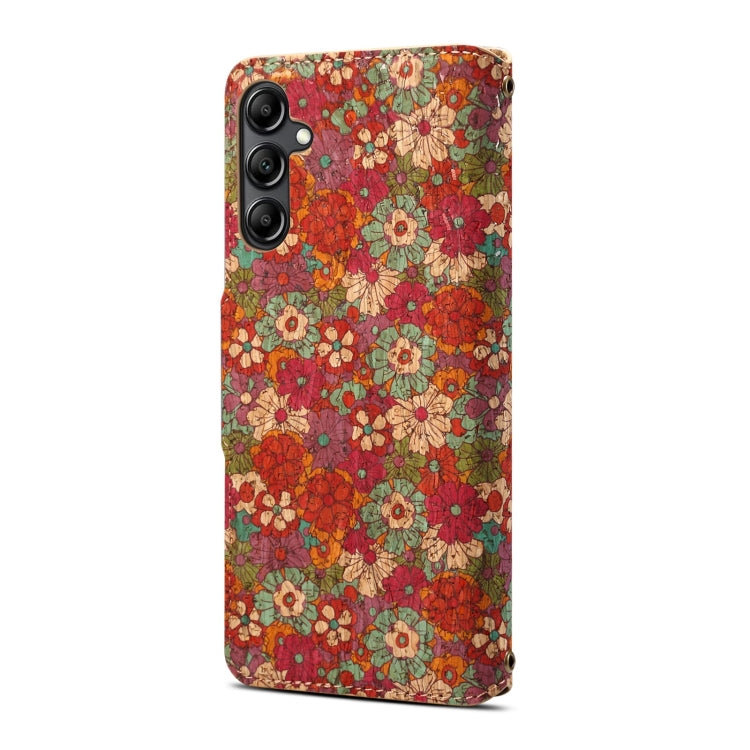 For Samsung Galaxy S24 5G Denior Flower Language Series Cork Fabric Oil Edge Leather Phone Case(Summer) - free shipping - PMC Jewellery - Order now!