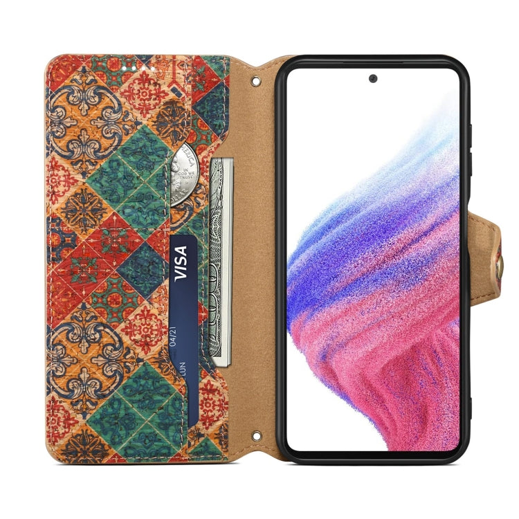For Samsung Galaxy S24 5G Denior Flower Language Series Cork Fabric Oil Edge Leather Phone Case(Winter) - free shipping - PMC Jewellery - Order now!
