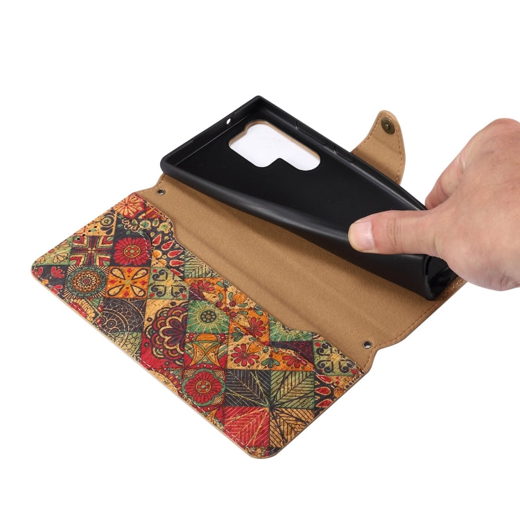 For Samsung Galaxy S24 Ultra 5G Denior Flower Language Series Cork Fabric Oil Edge Leather Phone Case(Summer) - free shipping - PMC Jewellery - Order now!