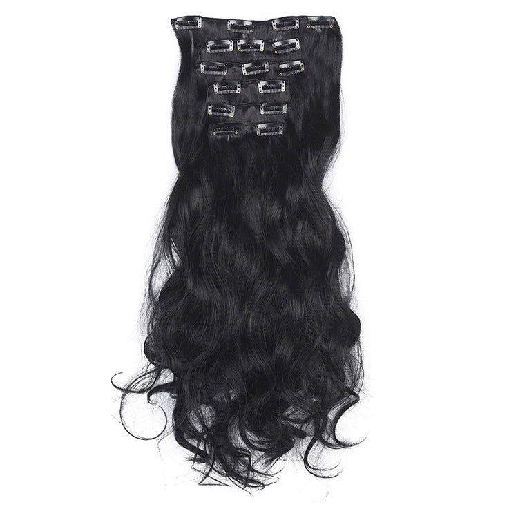 50cm 16 Card Long Curly Hair Wig Seamless Hair Extension Piece(1.1B#) - free shipping - PMC TechLife - Order now!