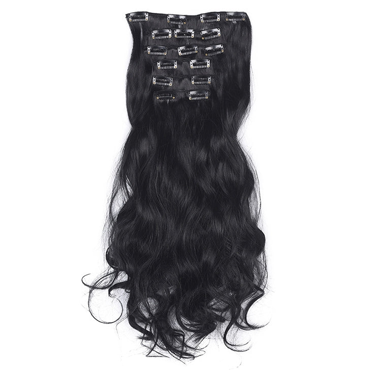 50cm 16 Card Long Curly Hair Wig Seamless Hair Extension Piece(1.1B#) - free shipping - PMC TechLife - Order now!