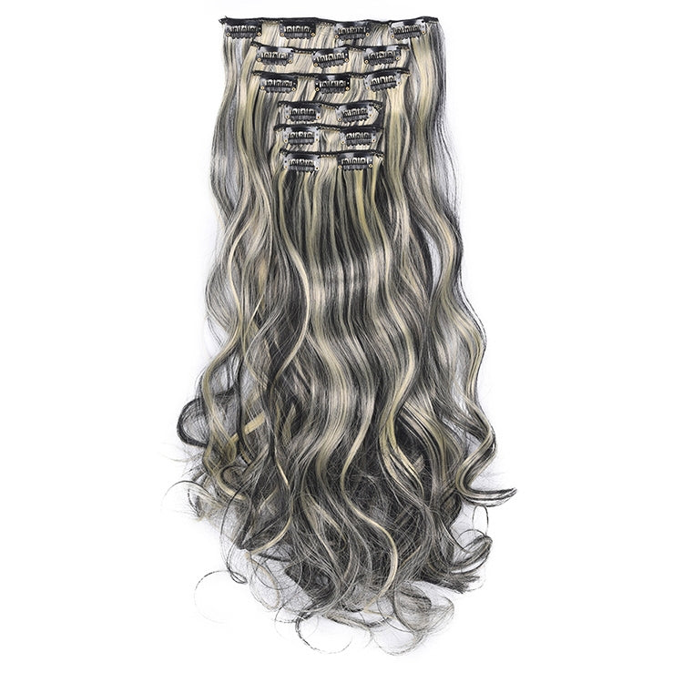 50cm 16 Card Long Curly Hair Wig Seamless Hair Extension Piece(2.1BH613#) - free shipping - PMC TechLife - Order now!