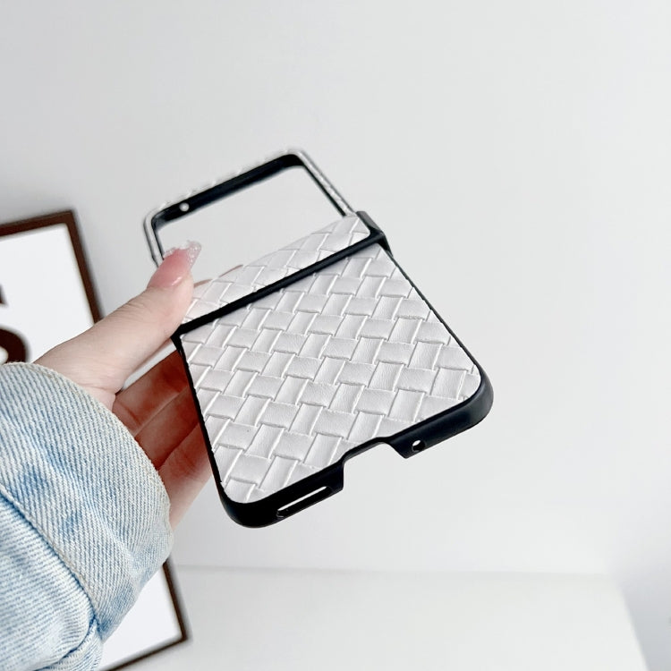 For Motorola Razr 40 Ultra Woven Texture Folding PU Phone Case(Gold) - Motorola Cases by PMC TechLife | Online Shopping South Africa | PMC TechLife | Buy Now Pay Later Mobicred