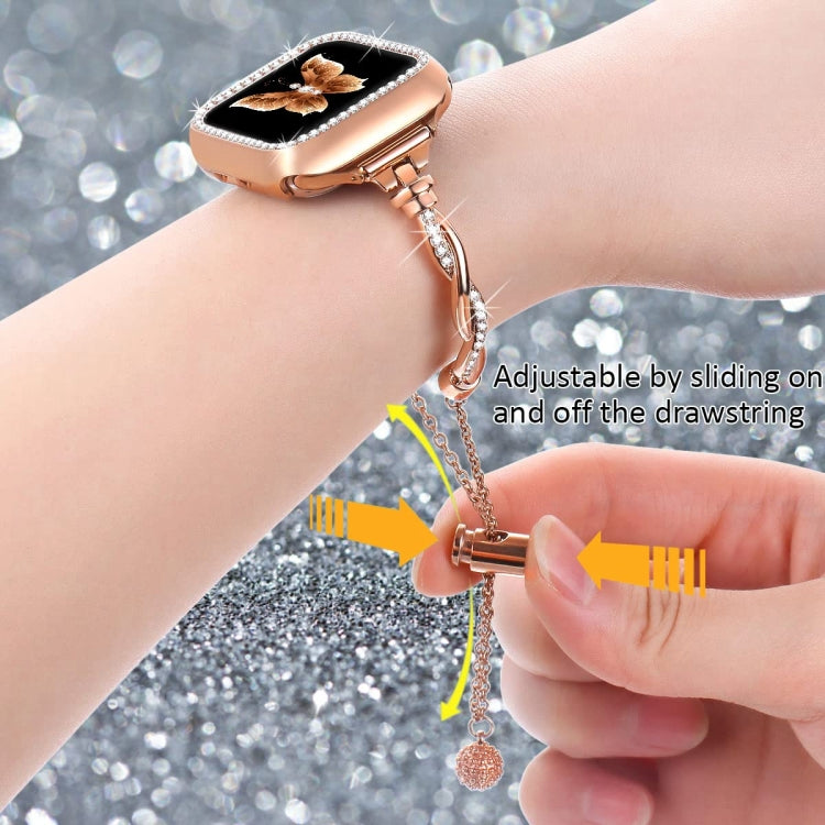 For Apple Watch Series 8 41mm Twist Bracelet Diamond Metal Watch Band(Rose Gold) - free shipping - PMC TechLife - Order now!