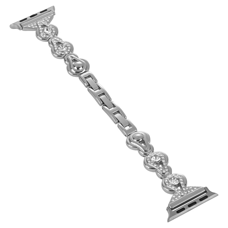 For Apple Watch Series 4 40mm Gourd Diamond Metal Watch Band(Silver) - free shipping - PMC TechLife - Order now!