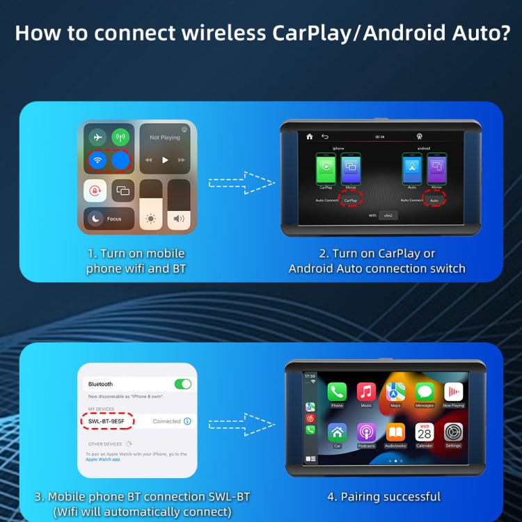 B300R 7 inch Portable Car MP5 Player Built-in Driving Recorder Support CarPlay / Android Auto(Black) - Car MP3 & MP4 & MP5 by PMC TechLife | Online Shopping South Africa | PMC TechLife | Buy Now Pay Later Mobicred
