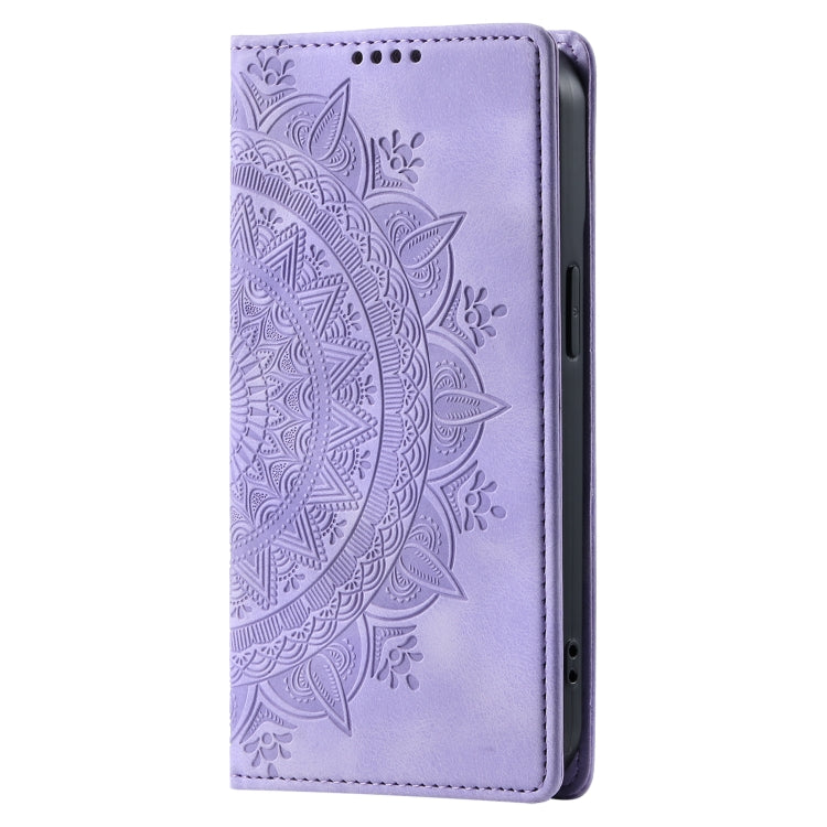 For OPPO A78 5G / A58 5G Totem Embossed Magnetic Leather Phone Case(Purple) - OPPO Cases by PMC TechLife | Online Shopping South Africa | PMC TechLife