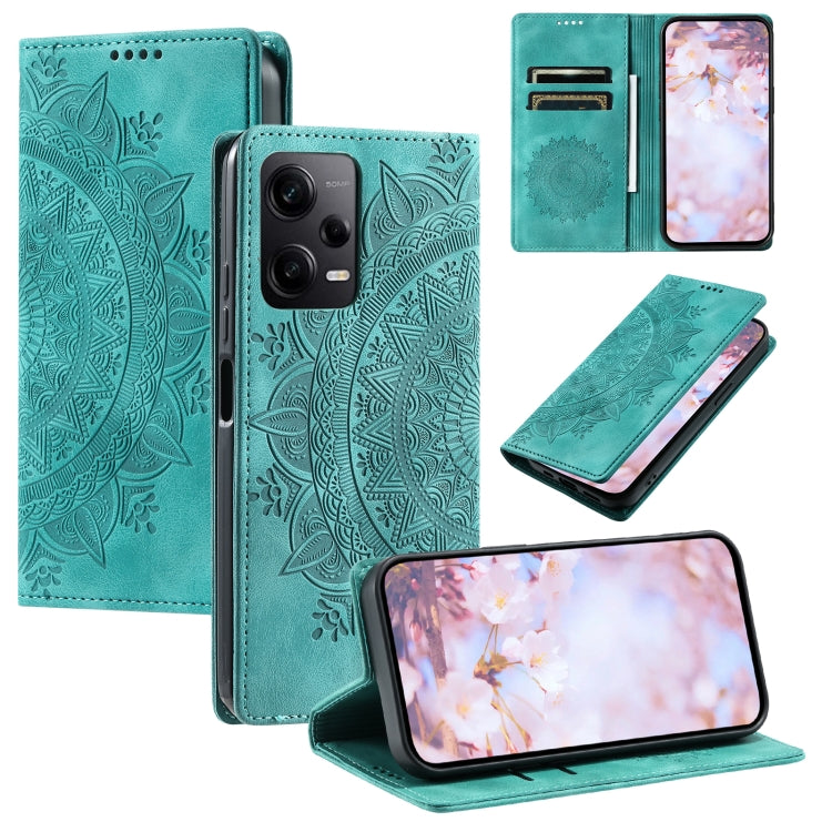 For Xiaomi Redmi Note 12 Pro Global Totem Embossed Magnetic Leather Phone Case(Green) - Xiaomi Cases by PMC TechLife | Online Shopping South Africa | PMC TechLife | Buy Now Pay Later Mobicred