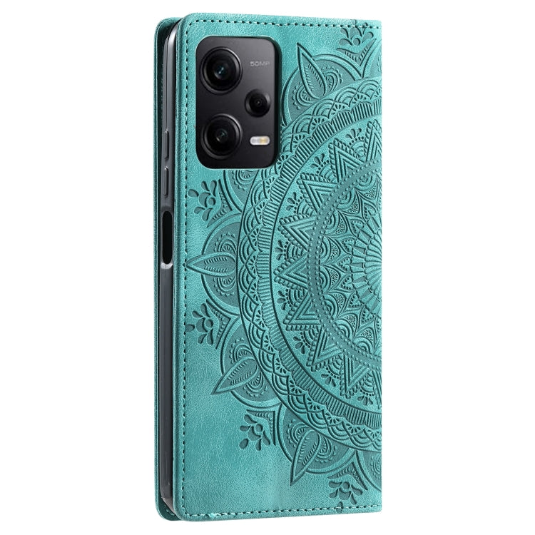 For Xiaomi Redmi Note 12 Pro Global Totem Embossed Magnetic Leather Phone Case(Green) - Xiaomi Cases by PMC TechLife | Online Shopping South Africa | PMC TechLife | Buy Now Pay Later Mobicred