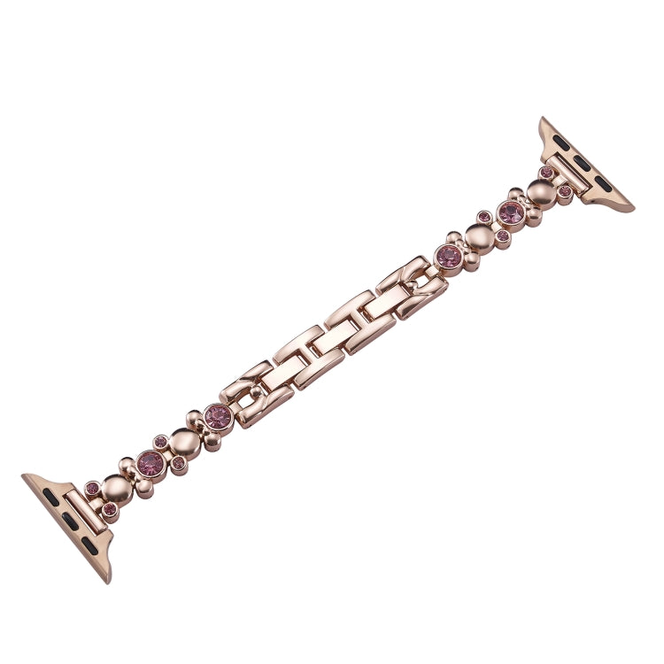 For Apple Watch Series 5 40mm Metal Diamond Bear Chain Watch Band(Rose Gold) - free shipping - PMc TechLife - Order now!