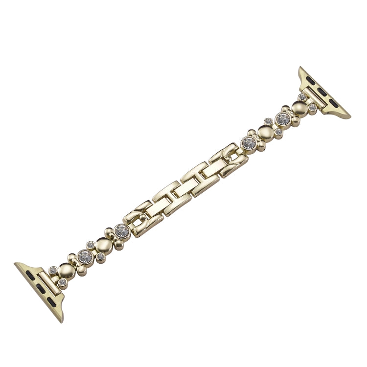 For Apple Watch Series 4 40mm Metal Diamond Bear Chain Watch Band(Gold) - free shipping - PMc TechLife - Order now!
