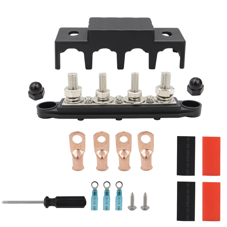 CP-4017 M10+M8 Power Distribution Block Terminal Studs with Terminals(Black) - Booster Cable & Clip by PMC TechLife | Online Shopping South Africa | PMC TechLife | Buy Now Pay Later Mobicred