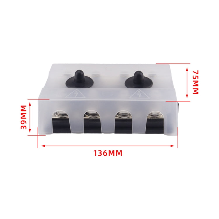 CP-4063 Double Row M10 Power Distribution Block Terminal Studs with Terminals(Black) - Booster Cable & Clip by PMC TechLife | Online Shopping South Africa | PMC TechLife | Buy Now Pay Later Mobicred