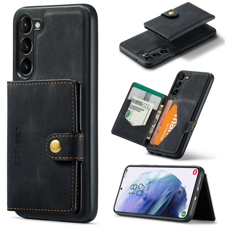 For Samsung Galaxy S24 5G JEEHOOD J01 Retro Magnetic Detachable Wallet Phone Case(Black) - free shipping - PMC Jewellery - Order now!