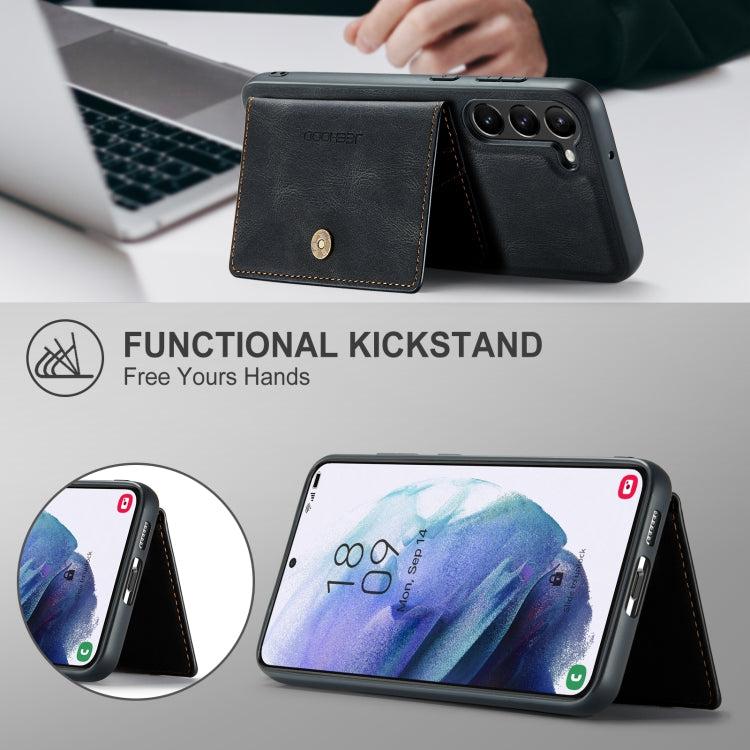 For Samsung Galaxy S24 5G JEEHOOD J01 Retro Magnetic Detachable Wallet Phone Case(Black) - free shipping - PMC Jewellery - Order now!