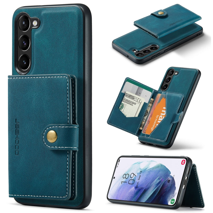For Samsung Galaxy S24 5G JEEHOOD J01 Retro Magnetic Detachable Wallet Phone Case(Blue) - free shipping - PMC Jewellery - Order now!
