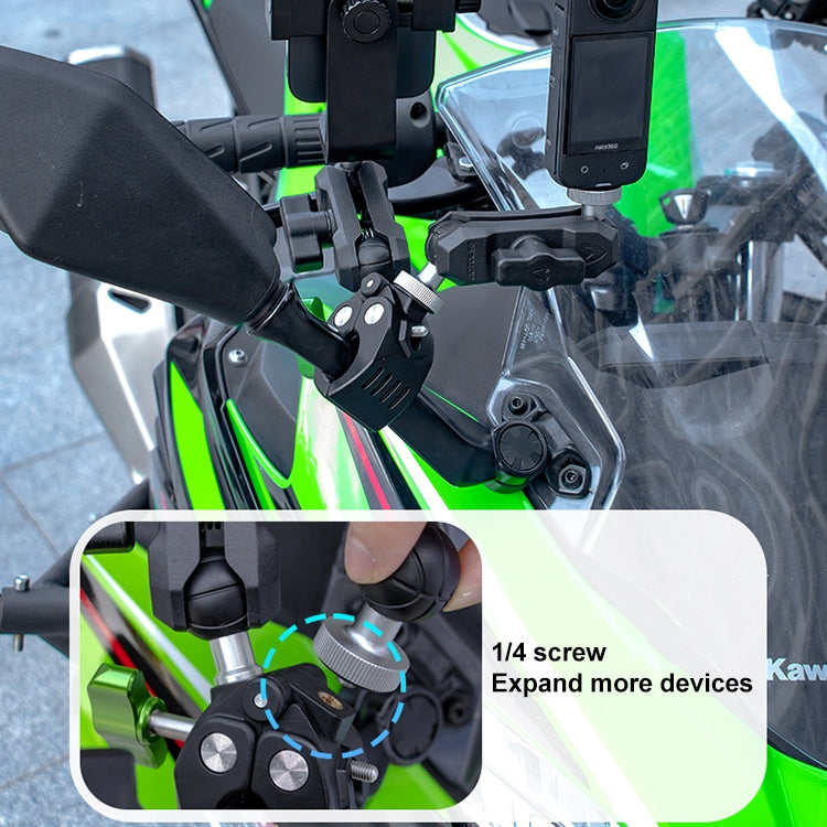 RUIGPRO Crab Clamp Action Camera Bracket 1/4 Ball Head Dual-Head Crab with Selfie Stick - free shipping - PMC TechLife - Order now!