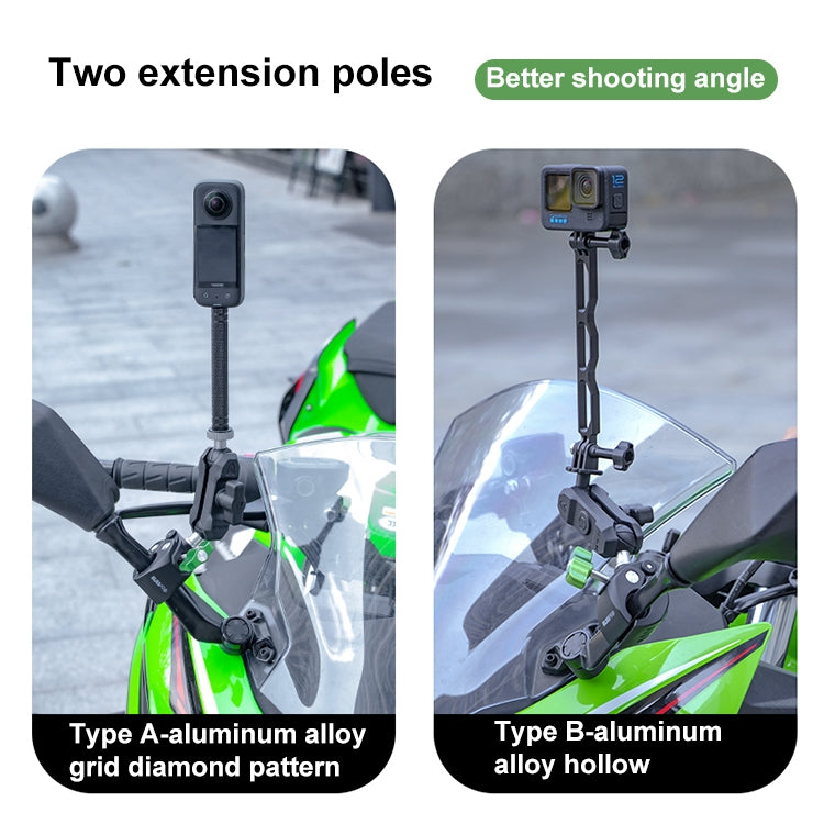 RUIGPRO Crab Clamp Action Camera Bracket 1/4 Ball Head Dual-Head Crab with Selfie Stick - free shipping - PMC TechLife - Order now!