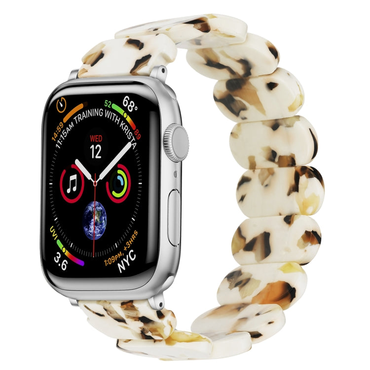 For Apple Watch Series 7 41mm Stretch Rope Resin Watch Band(Nougat) - Watch Bands by PMC TechLife | Online Shopping South Africa | PMC TechLife