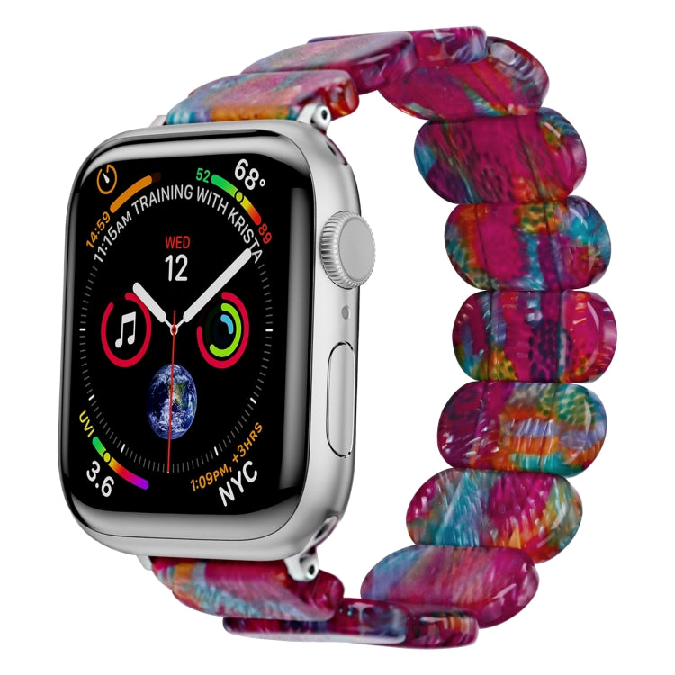 For Apple Watch Series 3 42mm Stretch Rope Resin Watch Band(Pearlescent Rainbow) - Watch Bands by PMC TechLife | Online Shopping South Africa | PMC TechLife