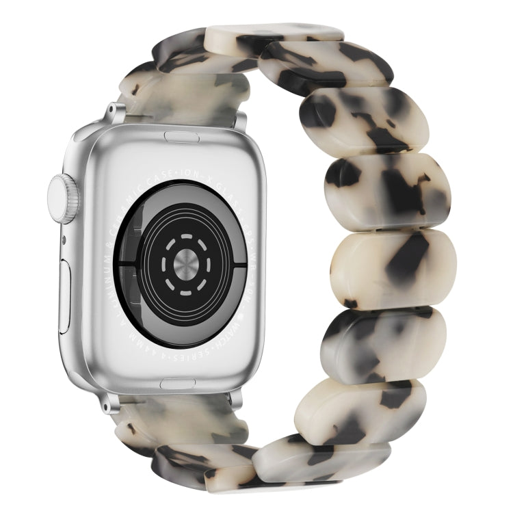 For Apple Watch 38mm Stretch Rope Resin Watch Band(Dark Brown White) - Watch Bands by PMC TechLife | Online Shopping South Africa | PMC TechLife