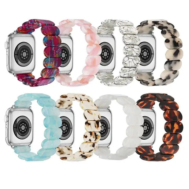 For Apple Watch Series 8 41mm Stretch Rope Resin Watch Band(Pearlescent Rainbow) - Watch Bands by PMC TechLife | Online Shopping South Africa | PMC TechLife