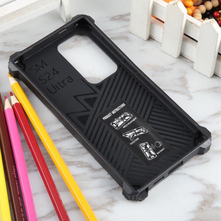 For Samsung Galaxy S24 Ultra 5G Camouflage Armor Kickstand TPU + PC Magnetic Phone Case(Army Green) - Galaxy S24 Ultra 5G Cases by PMC TechLife | Online Shopping South Africa | PMC TechLife