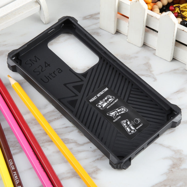 For Samsung Galaxy S24 Ultra 5G Camouflage Armor Kickstand TPU + PC Magnetic Phone Case(Mint Green) - Galaxy S24 Ultra 5G Cases by PMC TechLife | Online Shopping South Africa | PMC TechLife